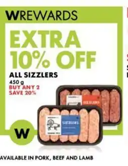 Woolworths PORK, BEEF AND LAMB SIZZLERS offer
