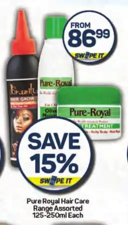 Pick n Pay Pure Royal Hair Care Range Assorted 125-250ml Each offer