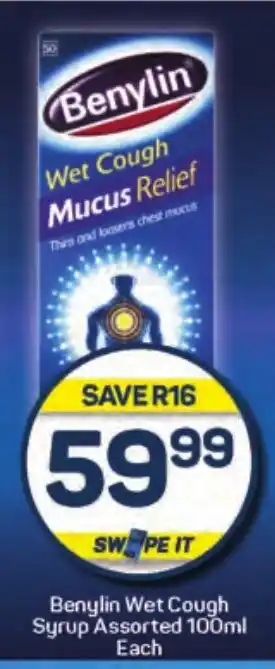 Pick n Pay Benylin Wet Cough Syrup Assorted 100ml Each offer