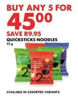 Woolworths QUICKSTICKS NOODLES offer