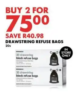 Woolworths DRAWSTRING REFUSE BAGS offer