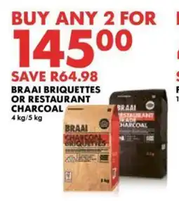 Woolworths BRAAI BRIQUETTES OR RESTAURANT CHARCOAL offer