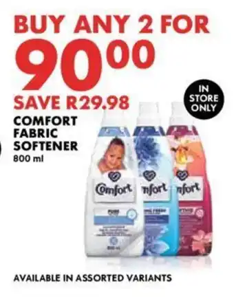 Woolworths COMFORT FABRIC SOFTENER offer