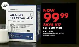Woolworths LONG LIFE MILK 6 x 1L BOX offer