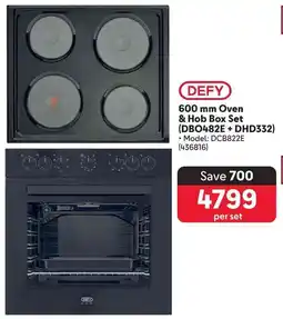 Makro DEFY 600 mm Oven & Hob Box Set (DBO482E+DHD332) offer