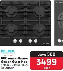 Makro 600 mm 4-Burner Gas on Glass Hob offer