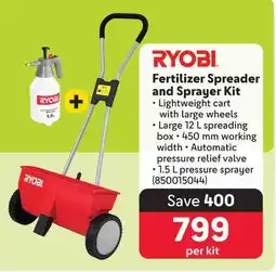 Makro RYOBI Fertilizer Spreader and Sprayer Kit offer