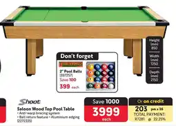 Makro Shoot Saloon Wood Top Pool Table offer