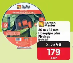 Makro Garden Master 20 m x 12 mm Hosepipe plus Fittings offer