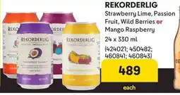 Makro REKORDERLIG Strawberry Lime, Passion Fruit, Wild Berries or Mango Raspberry offer