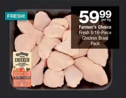Checkers Farmer's Choice Fresh 8/16-Piece Chicken Braai Pack offer