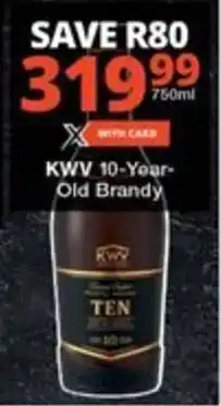 Checkers KWV 10-Year- Old Brandy offer