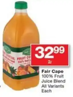Checkers Fair Cape 100% Fruit Juice Blend All Variants Each offer