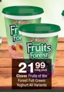 Checkers Clover Fruits of the Forest Full Cream Yoghurt All Variants offer