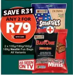 2 x 135g/180g/182g/ 189g Nestlé Fun Bags All Variants
