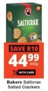 Checkers Bakers Salticrax Salted Crackers offer