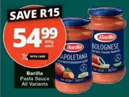 Checkers Barilla Pasta Sauce All Variants offer