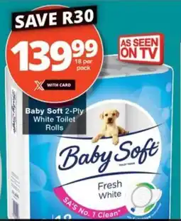 Checkers Baby Soft 2-Ply White Toilet Rolls offer