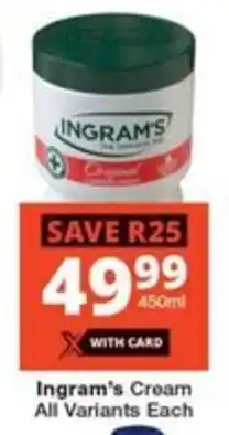 Checkers Ingram's Cream All Variants Each offer