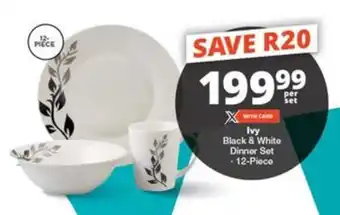 Checkers Ivy Black & White Dinner Set offer