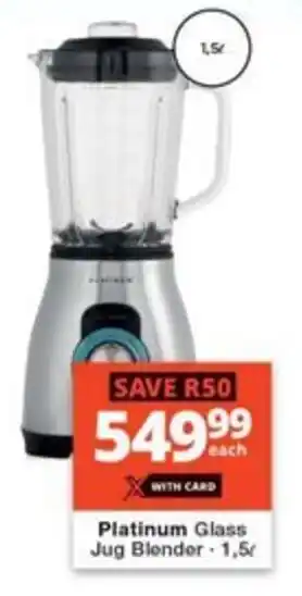 Checkers Platinum Glass Jug Blender offer