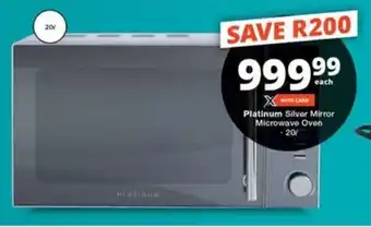 Checkers Platinum Silver Mirror Microwave Oven offer