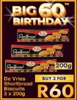 President Hyper De Vries Shortbread Biscuits 3 x 200g offer