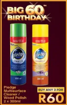 President Hyper Pledge Multisurface Cleaner/ Wood Polish 2 x 300ml offer