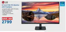 Incredible Connection LG 27 inch FHD IPS Monitor with FreeSync offer