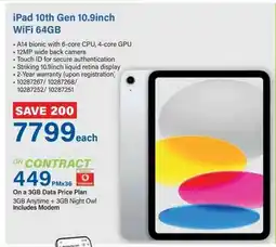 Incredible Connection iPad 10th Gen 10.9inch WiFi 64GB offer