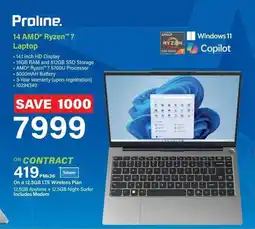 Incredible Connection Proline 14 AMD Ryzen 7 Laptop offer