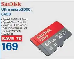Incredible Connection SanDisk Ultra microSDXC, 64GB offer