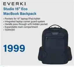 Incredible Connection EVERKI Studio 15" Eco MacBook Backpack offer