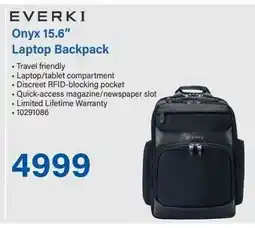 Incredible Connection EVERKI Onyx 15.6" Laptop Backpack offer