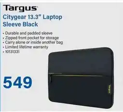 Incredible Connection Targus Citygear 13.3" Laptop Sleeve Black offer