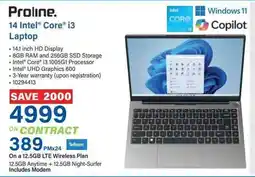 Incredible Connection Proline 14 Intel Core i3 Laptop offer