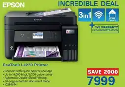 Incredible Connection EPSON EcoTank L6270 Printer offer