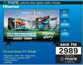 Incredible Connection Hisense 32-inch Smart TV-32A4K offer