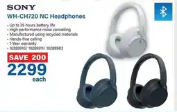 Incredible Connection SONY WH-CH720 NC Headphones offer