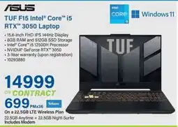Incredible Connection ASUS TUF F15 Intel Core i5 RTX 3050 Laptop offer