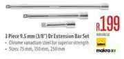 Builders Warehouse 3 Piece 9.5mm (3/8") Dr Extension Bar Set offer