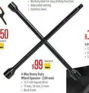 Builders Warehouse Mastercraft 4 Way Heavy Duty Wheel Spanner 358mm offer