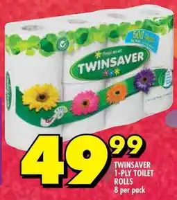 Shoprite TWINSAVER 1-PLY TOILET ROLLS 8 per pack offer