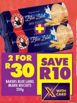 Shoprite BAKERS BLUE LABEL MARIE BISCUITS 200g offer
