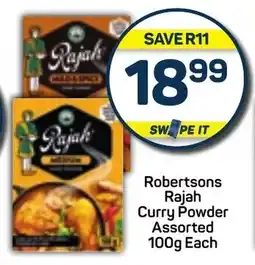 Pick n Pay Robertsons Rajah Curry Powder Assorted 100g Each offer