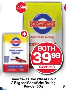 Pick n Pay Snowflake Cake Wheat Flour 2.5kg and Snowflake Baking Powder 50g offer