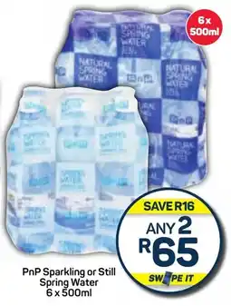 Pick n Pay PnP Sparkling or Still Spring Water 6 x 500ml offer