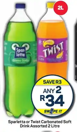 Pick n Pay Sparletta or Twist Carbonated Soft Drink Assorted 2 Litre offer