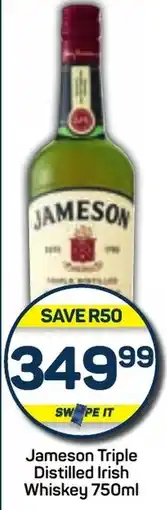 Pick n Pay Jameson Triple Distilled Irish Whiskey 750ml offer