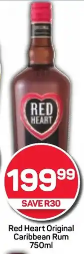 Pick n Pay Red Heart Original Caribbean Rum 750ml offer